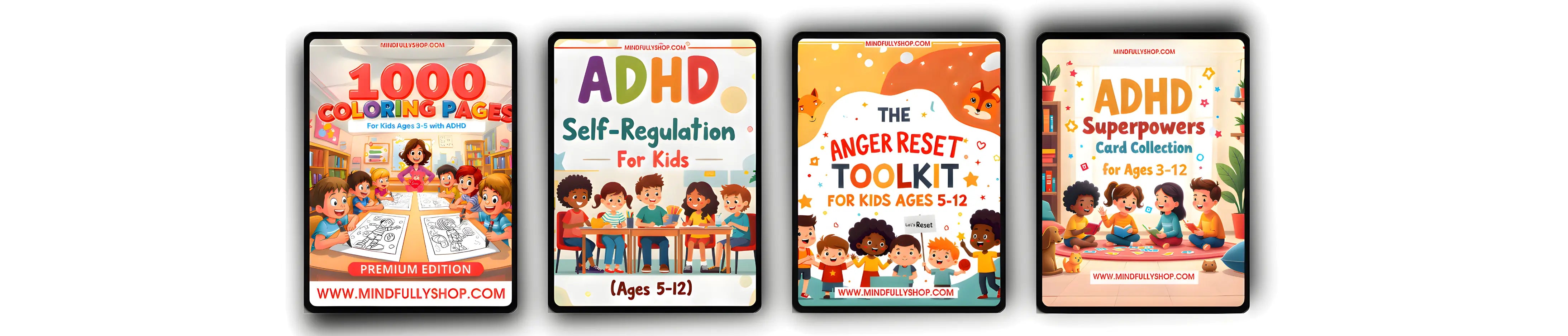ADHD activity bundle for children ages 3-12 with focus tools and routine charts
